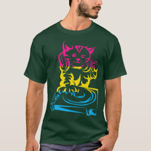 T-shirt LGBT Cat DJ Musique Drôle Pan Panseuality Panse Dr