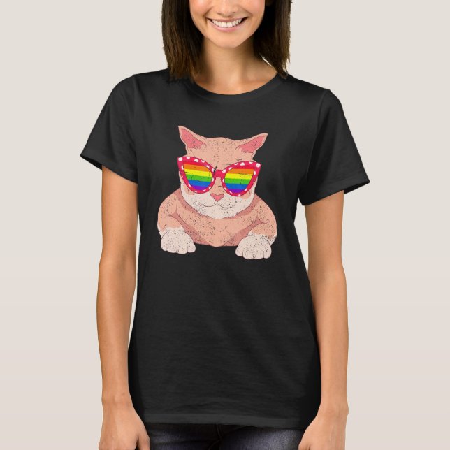 T-shirt Lgbt Cool Rainbow Lunettes de soleil Queer Gay pri (Devant)