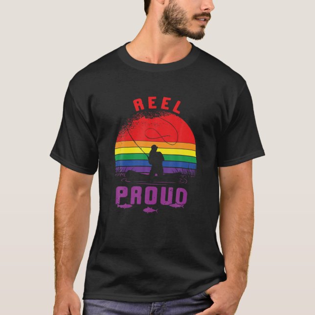 T-shirt LGBT Fishing Reel Fière gay Lesbian Angler Pride R (Devant)