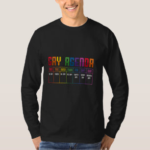 T-shirt LGBT Gay Agenda Transgenre Lesbienne Rainbow Gay P