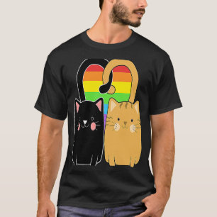 T-shirt LGBT Gay pride Drapeau Chat Coeur Valentines Journ