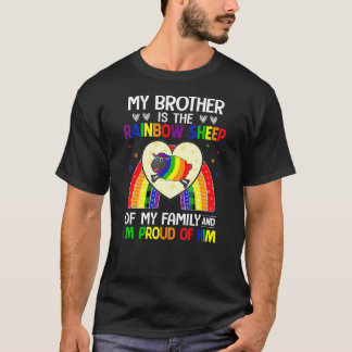 T-shirt Lgbt Gay pride Mon Frère Est Arc-En-Ciel Mouton De