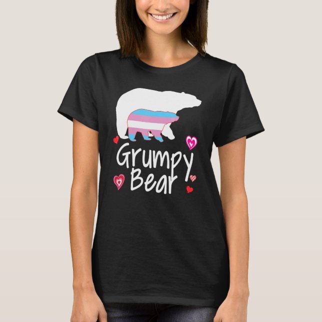 T-shirt Lgbt Grumé Ours Transgenre Arc-En-Ciel Lgbt Gay Le (Devant)
