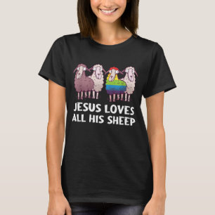 T-shirt Lgbt Jesus Aime Tous Ses Moutons Chrétienté Gay Pr