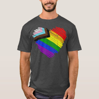 T-shirt LGBT Le drapeau moderne Fierté Coeur Fierté Arc-en