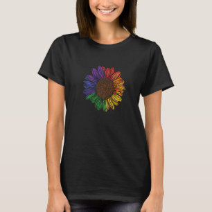 T-shirt Lgbt Lgbtq Love Lesbian Gay Rainbow Sunflower