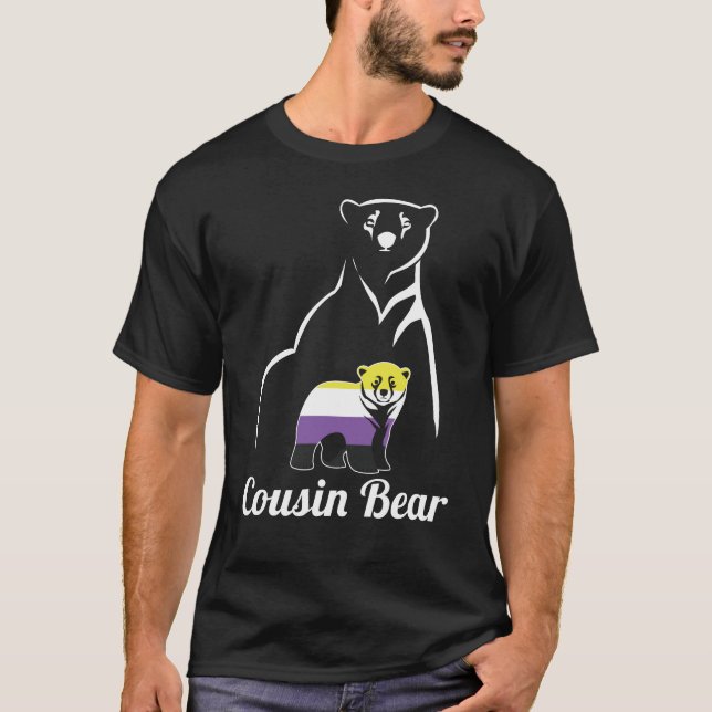 T-shirt LGBT non-Binary Cousin Bear Enby Non Binary Pride (Devant)