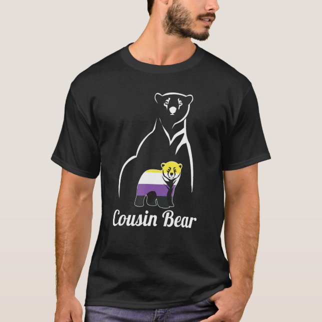 T-shirt Lgbt Non Binary Cousin Bear Enby Non Binary Pride (Devant)