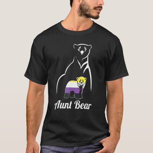 T-shirt Lgbt Non Binary Tante Bear Enby Non Binary Pride (Devant)