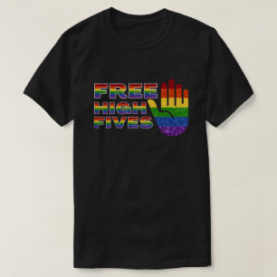 T-shirt LGBT Parties scintillant Fierté Drapeau gratuit Hi