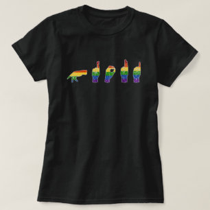 T-shirt LGBT Parties scintillant Rainbow ASL Fière