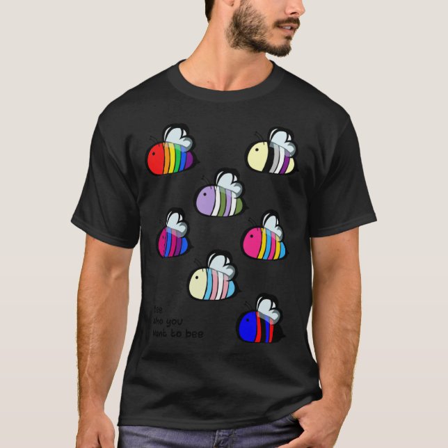 T-shirt LGBT Pride Bee Swarm retro (Devant)
