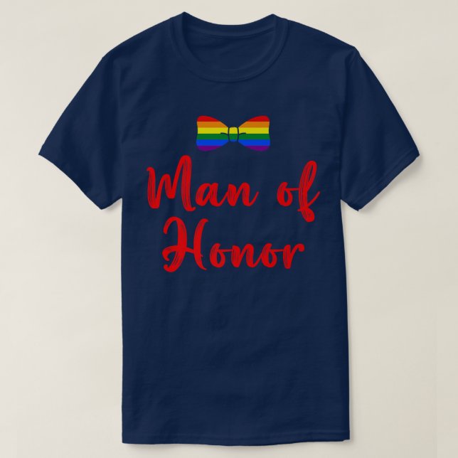 T-shirt Lgbt Pride Gay Bachelor Party Man Of Honor Engagem (Design devant)
