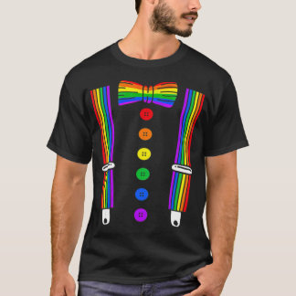 T-shirt LGBT Pride Gay Rainbow Tuxedo Suspendants T -stand