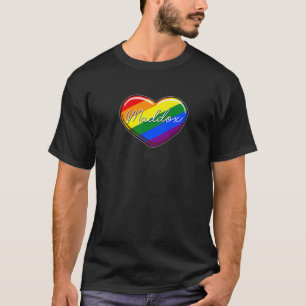 T-shirt LGBT Pride Heart - Prénom "Maddox" Rainbow Hea
