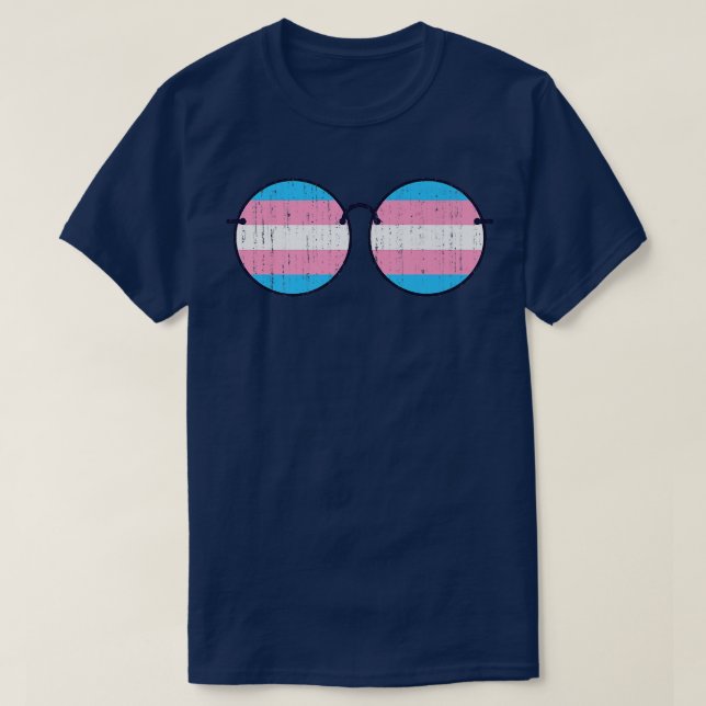 T-shirt LGBT Pride Mois Drapeau Transsexuel Lunettes de so (Design devant)