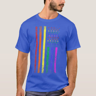 T-shirt Lgbt Pride Mois Support Avec Rainbow Us American A