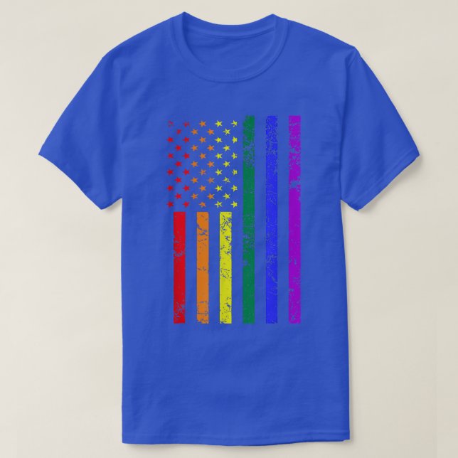 T-shirt LGBT Pride Mois US Drapeau LGBT Égalité Sensibilis (Design devant)