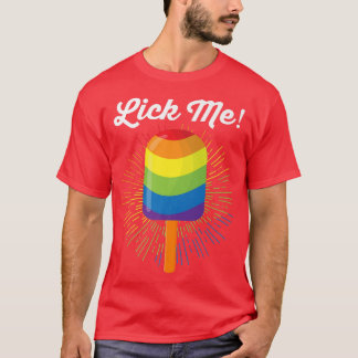 T-shirt LGBT Pride MoisNaughty Rainbow PopsicleDrôle Lick