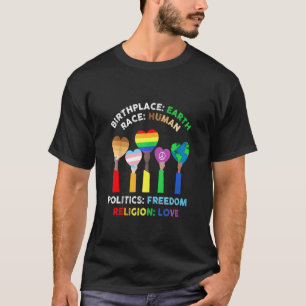 T-shirt Lgbt Race Lieu de naissance humain Terre Religion 