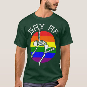 T-shirt LGBT Rainbow Gay AF Skeleton Amour non binaire