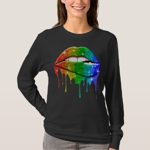 T-shirt Lgbt Rainbow Lips Pride Gay Homosexuel Lesbienne