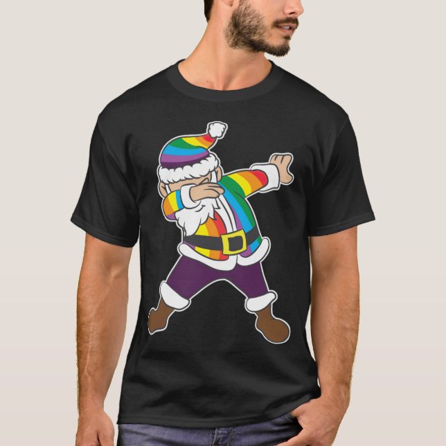 T-shirt LGBT Rainbow Père Noël Gay LGBTQ Noël cadeau de No (Devant)