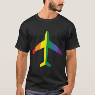 T-shirt LGBT Rainbow Pride Jet Airplane 