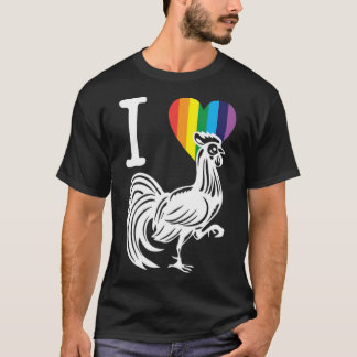 T-shirt LGBT Rainbow Rooster Gay Lesbian Pride vacances -s