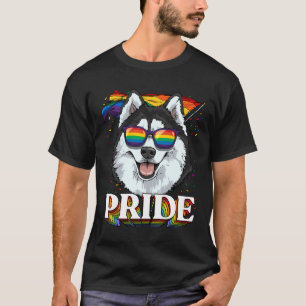 T-shirt Lgbt Sibérien Husky Gay pride Lgbtq Rainbow Drapea