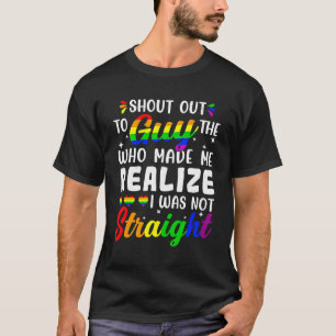 T-shirt Lgbt Soutenez Shout À Guy Gay Lesbian