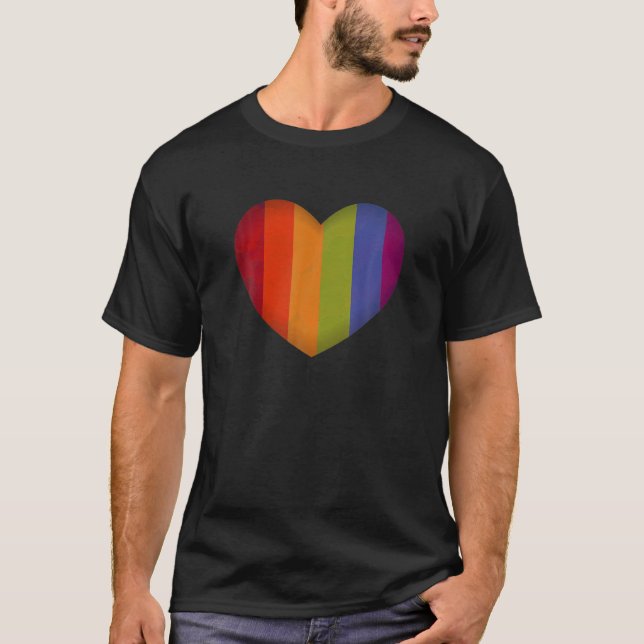 T-shirt LGBT Valentines Day Heart Pride Couple gay lesbien (Devant)