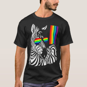 T-shirt LGBT Zebra Gay pride LGBTQ Arc-en-ciel lunettes de