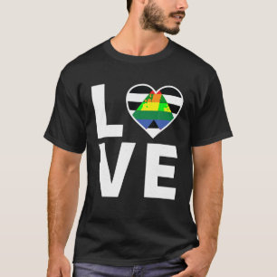 T-shirt LGBTQ Ally droit Drapeau Coeur LGBTQIA LOVE Straig