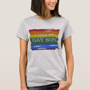 T-shirt LGBTQ amour et égalité Arc-en-ciel J'aime mon fils