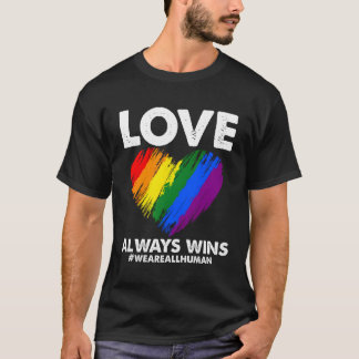 T-shirt Lgbtq Amour Il Gagne Toujours Lgbt Arc En Ciel Nou