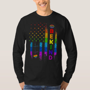 T-shirt Lgbtq Be Kind Gay pride Lgbt Rainbow American Flag