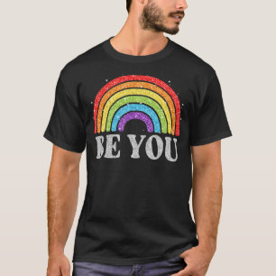 T-shirt Lgbtq Be You Gay pride Lgbt Ally Rainbow Flag Retr