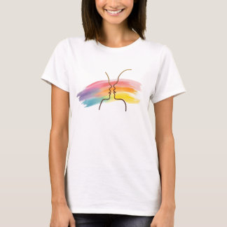 T-shirt LGBTQ deux baleines face à face avec un coeur le