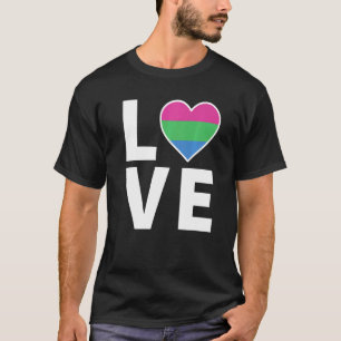 T-shirt Lgbtq Drapeau Polysexuel Coeur Lgbtqia+ Amour Poly