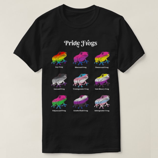 T-shirt LGBTQ Flag Kawaii Pride Frogs Gay Trans Non Binary (Design devant)