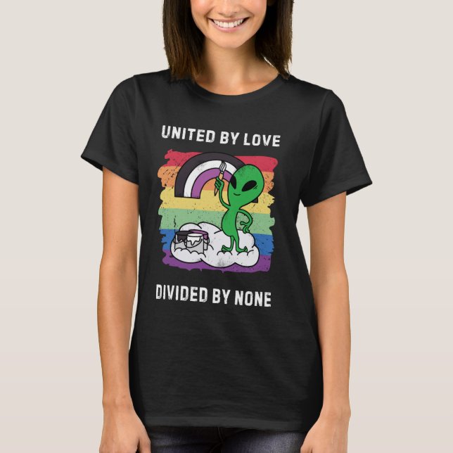 T-shirt LGBTQ Genderqueer Drapeau Mois de la fierté Alien  (Devant)