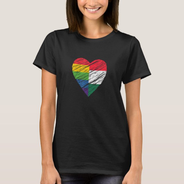 T-shirt LGBTQ Hungary Gay Pride Heart for Gay and Lesbian  (Devant)