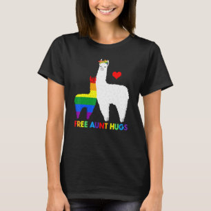 T-shirt Lgbtq Llama Free Tante Hugs Fier Ally Rainbow Drap