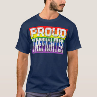 T-shirt LGBTQ Proud Firefighter Gay Pride Rainbow