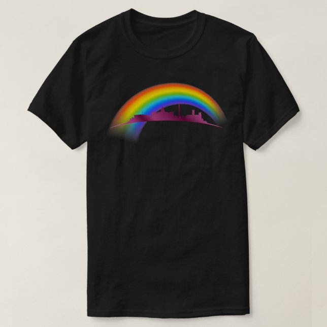 T-shirt LGBTQ Rainbow Pride Washington DC Skyline Premium (Design devant)