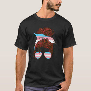 T-shirt Lgbtq Transgenre Messy Hair Girl Transsexuel Drape