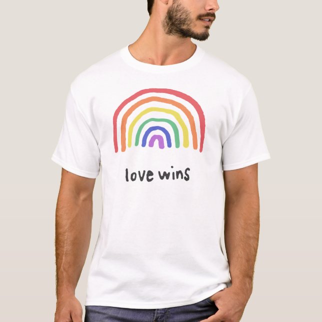 T-shirt LGBTQA+ PRIDE [L'amour gagne] (Devant)