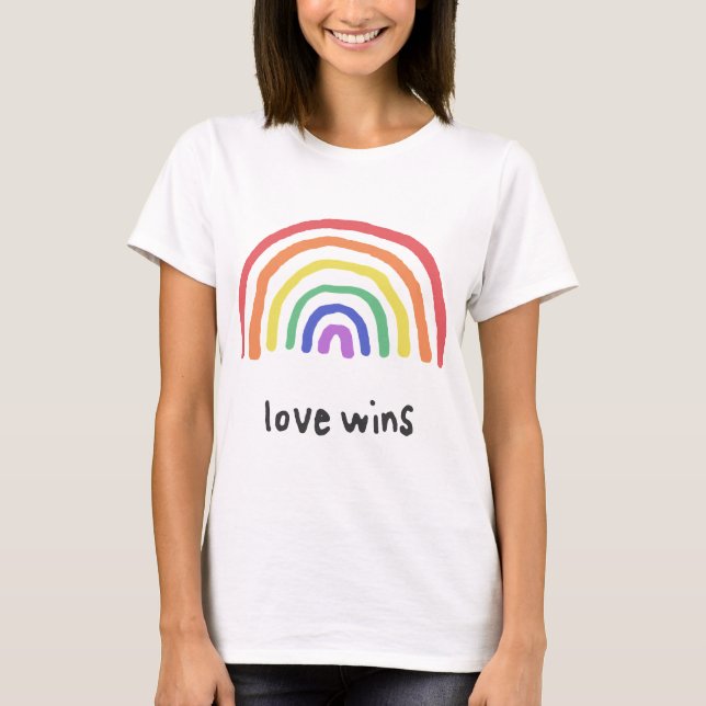 T-shirt LGBTQA+ PRIDE [L'amour gagne] (Devant)