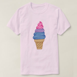 T-shirt LGBTQIA+ Bisexual Pride Soft Sert Ice Cream Cone